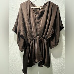 She + Sky Dark Black Women's Blouse